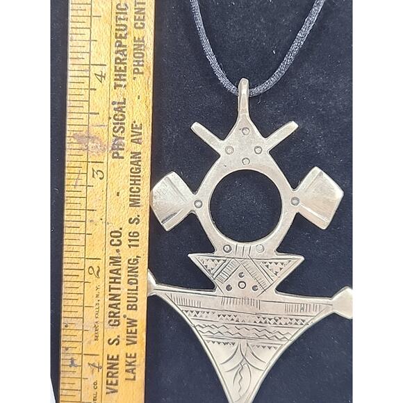 HANDMADE TUAREG MOROCCAN AFRICAN TRIBAL PENDANT 4” RARE! - Picture 4 of 6
